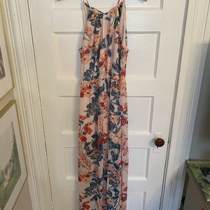 Forever 21 XS floral long dress with tie straps